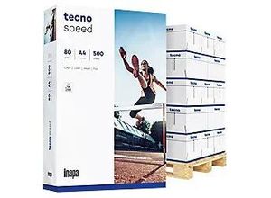 4011211075585 - tecno Speed DIN A4 Druckerpapier Weiß 80 g m2 Matt 0 Löcher 240 Pack à 500 Blatt