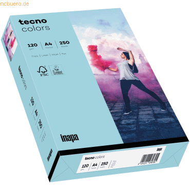 4011211078326 - Farbiges Kopierpapier tecno colors DIN A4 120 g m² mittelblau 1 Paket = 250 Blatt