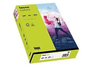 4011211079378 - Farbiges Kopierpapier tecno colors DIN A4 160 g m² leuchtendgrün 1 Paket = 250 Blatt