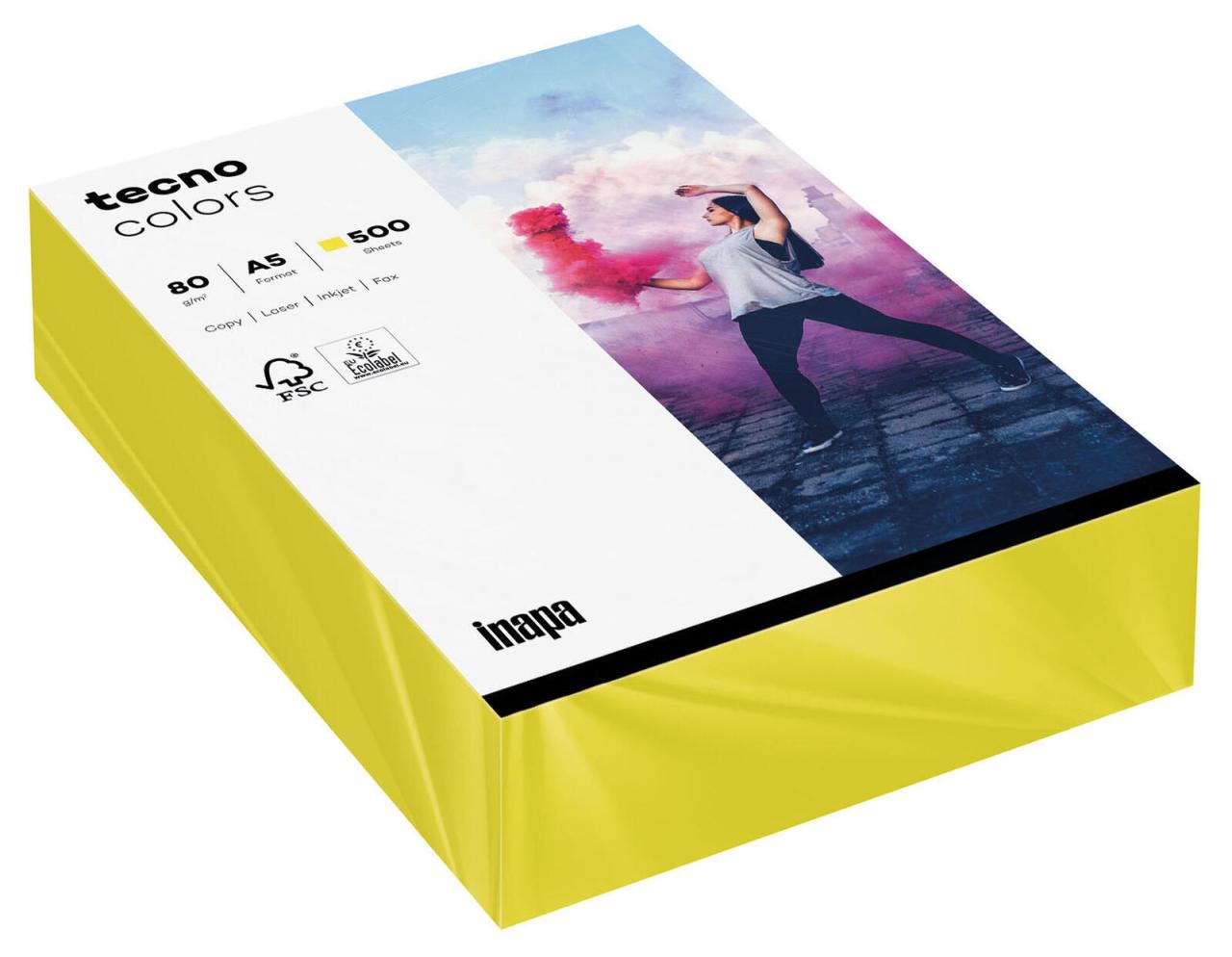 4011211080909 - tecno Kopierpapier tecno Papier gelb A5 80g DIN A5 80 g m²