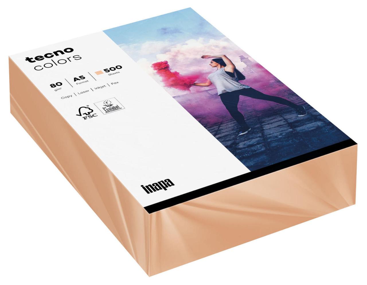 4011211081142 - tecno Kopierpapier tecno Papier Lachs A5 80g DIN A5 80 g m²