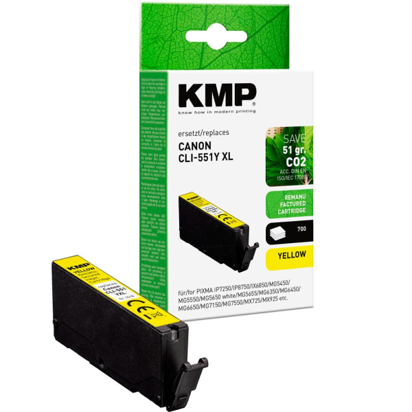 4011324000993 -  gelb Druckerpatrone kompatibel zu Canon CLI-551 XL Y 4011324000993 KMP