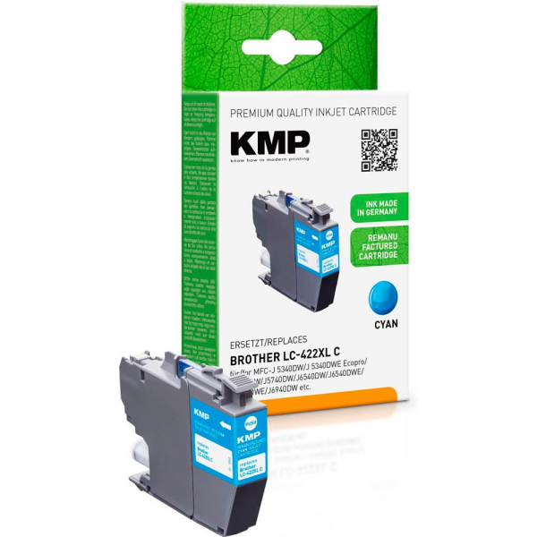 4011324001594 - KMP Patrone Brother MFC-J5340DW LC422XLC cyan 1500S 20ml remanufactured