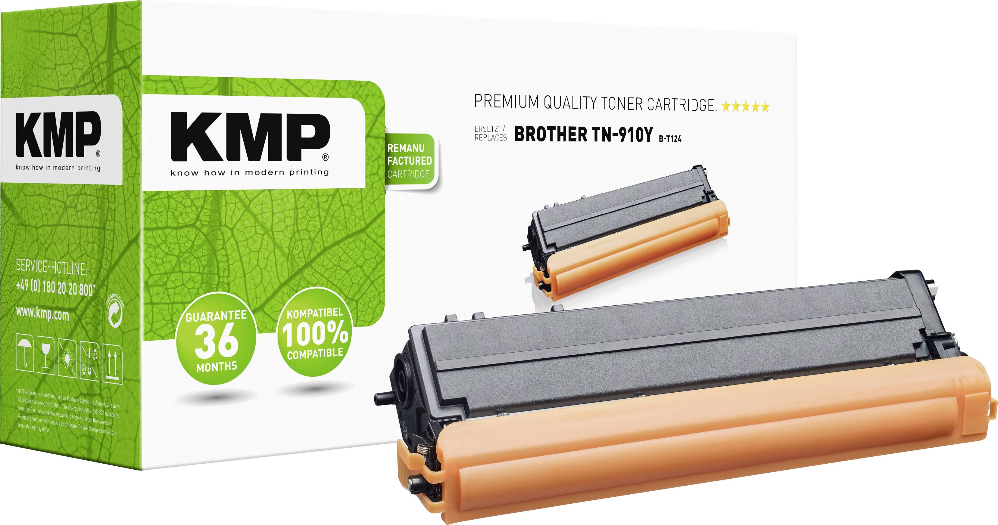 4011324372755 - Printtechnik AG Toner Brother TN-910 TN910Y yellow 9000 S B-T124 remanufactured 12640009