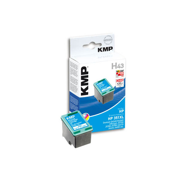 4011324707519 - Druckerpatrone H43 17074351 kompatibel zu HP 351XL color (cyan   magenta   gelb) 4011324707519 KMP
