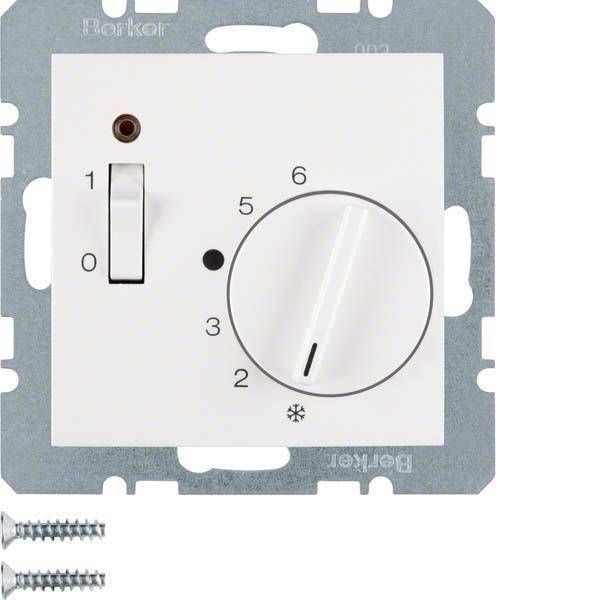 4011334309437 - BER S1 Raumtemperaturregler mit 20308989 Öffner und LED polarweiss glänzend