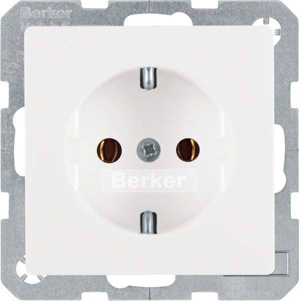 4011334313366 - BER SCHUKO-Steckdose Berker Q1 41436089 polarweiß samt