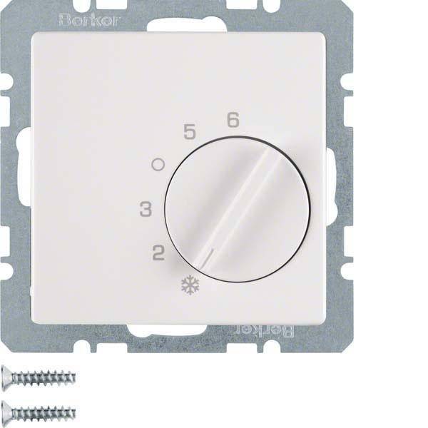 4011334316145 - BER Q1 Raumtemperaturregler mit 20266089 Wechsler und Zentralstück polarweiß samt