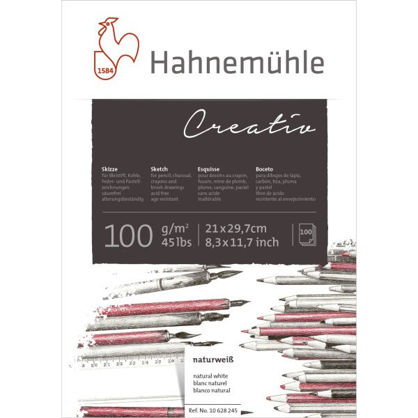 4011367282455 - Skizzenpapier Block Creativ geleimt A4 100g 100 Bl 4011367282455 Hahnemühle