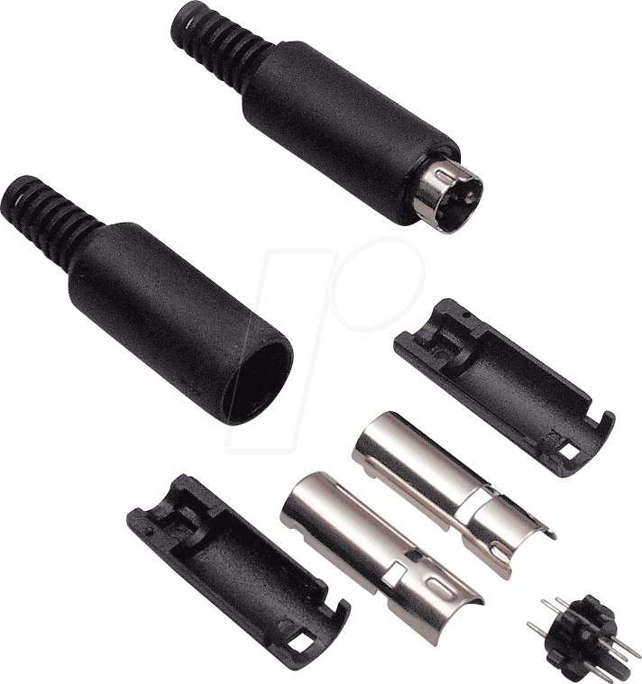 4011376704849 - Bkl Electronic - 0204004 Miniatur-DIN-Rundsteckverbinder Stecker gerade Polzahl (num) 6 Schwarz 1 s