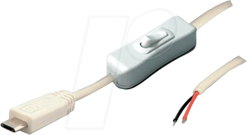 4011376750365 - MUSB 10080117 - Micro-USB Kabel Stecker mit Schalter weiß