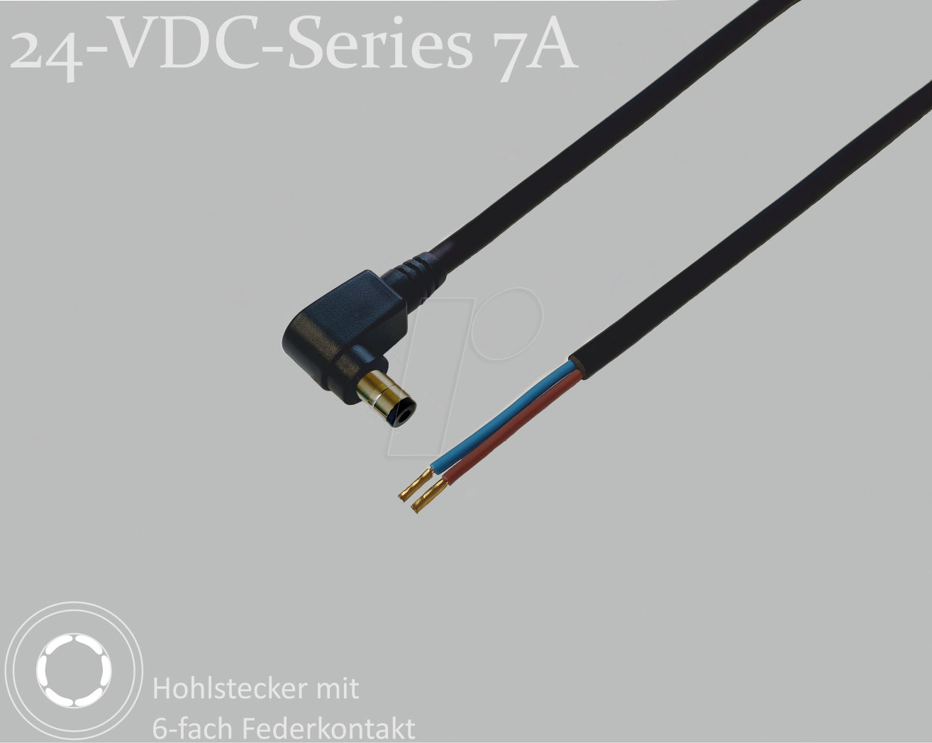 4011376759283 - 075911-750 - Adapterkabel 750 mm DC-Winkelstecker auf freie Enden