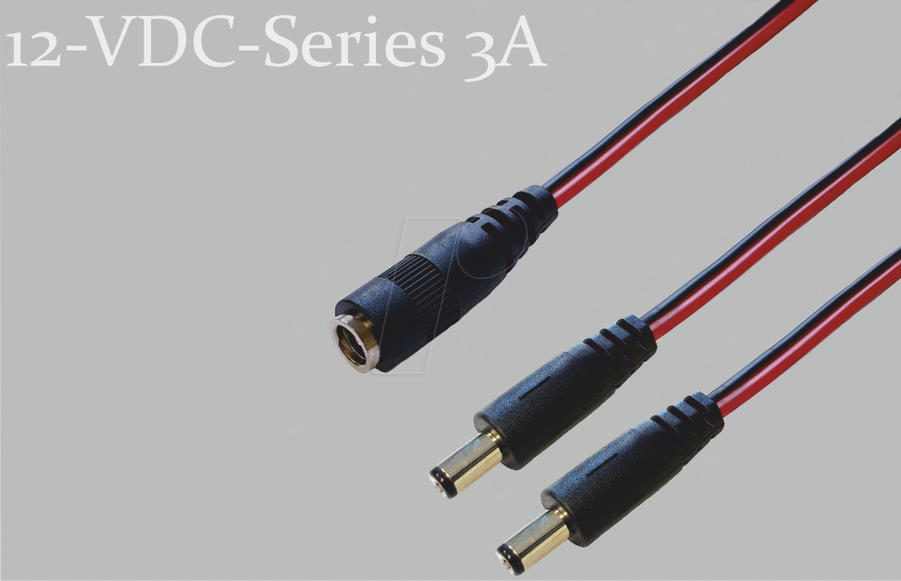 4011376759375 - 075920 - Adapterkabel 300 mm DC-Kupplung auf 2x DC-Stecker