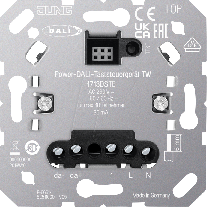 4011377166936 - Jung Power DALI-Taststeuergerät 1713DSTE TW