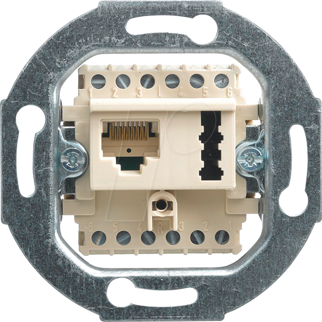 4011395048436 - Busch-jaeger - uae 86TAE 6 f+n uae 8(6) TAE 6F+N - Anschlussdose 2 x 6-polig