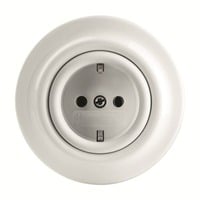 4011395158616 - Steckdosen Einsatz Porzellan CEE 7 3 Typ F mit Erdungsclips und Durchschleiffunktion