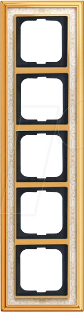 4011395218983 - BJ 1725-836 - Abdeckrahmen 5-fach Messing poliert Dekor elfenbeinweiß -dynasty