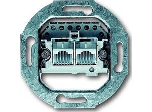 4011395796405 - 0214 UAE-Anschlussdose mit Schrägauslass 2 parallel geschaltete Steckbuchsen 2x8 (8)-polig