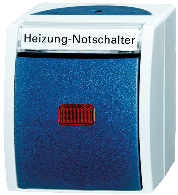 4011395992609 - EL BJ FR HN - Wippkontrollschalter Heizung-Notschalter 16A IP 44 blau   gra