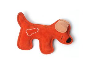 4011599947993 - Hundespielzeug aus Leder - Hund orange - Aumüller