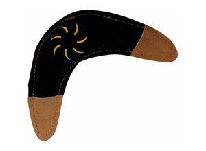 4011599948020 - Hundespielzeug aus Leder - Boomerang schwarz - Aumüller