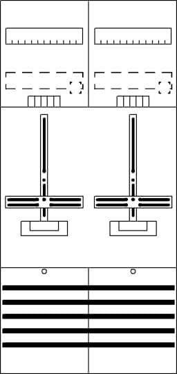 4011617541509 - Striebel Komplettfeld 2 Zähler DF27C2 bestückt und vorverdrahtet 1050mm BH3