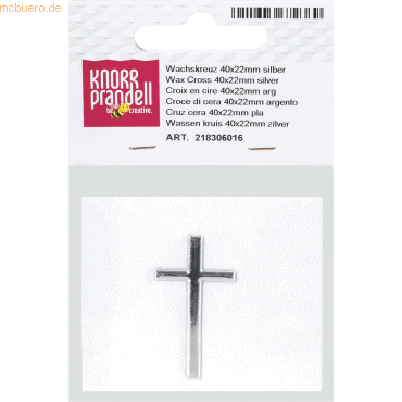 4011643672369 - 6 x Wachs-Kreuz 40x22mm silber