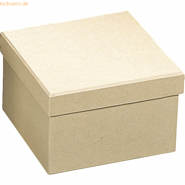 4011643782488 - 5 x Pappbox mit Deckel quadratisch 13x13x85cm natur