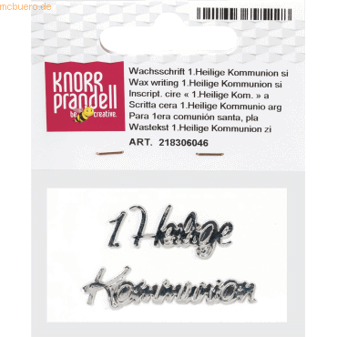4011643795228 - 6 x Wachsschrift 1 Heilige Kommunion 10 cm silber