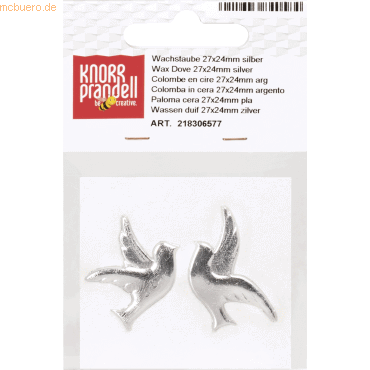 4011643840584 - 3 x Wachstaubenpaar 27x24mm silber 4011643840584 - 3 x Wachstaubenpaar 27x24mm silber