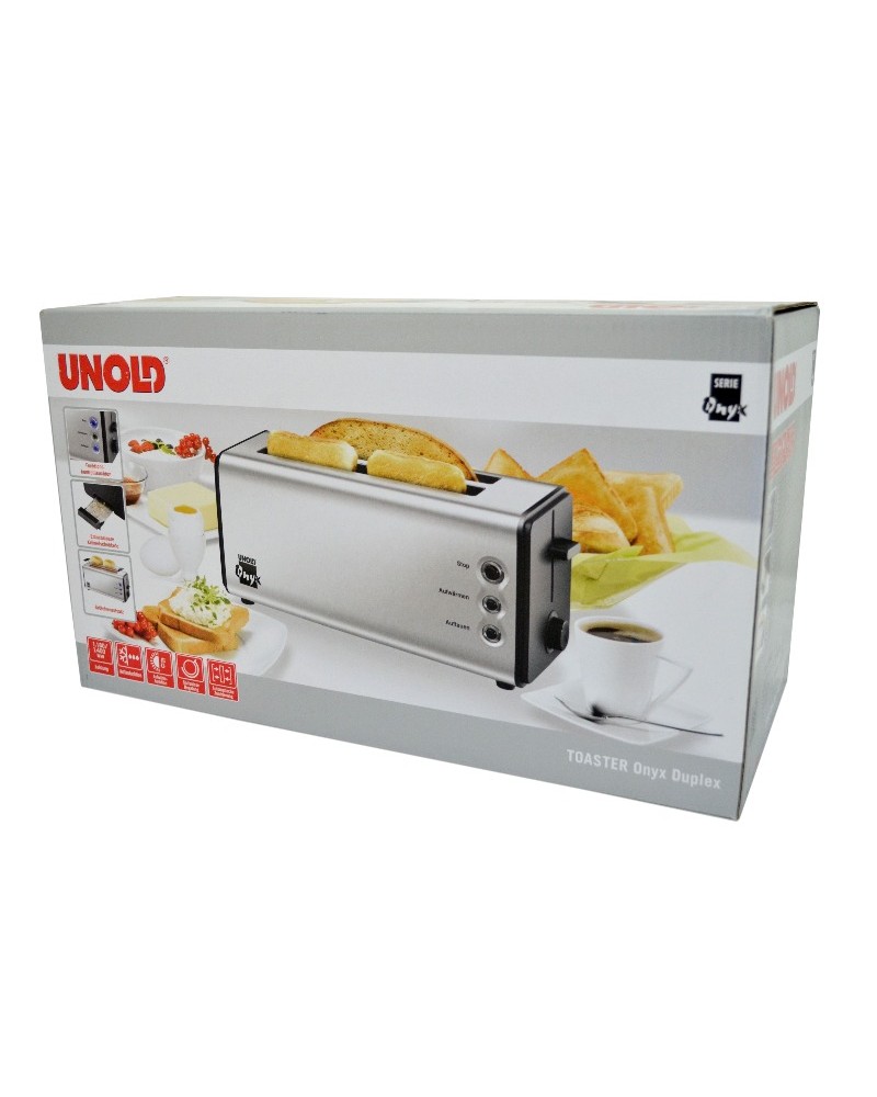 4011689389153 - Unold Toaster Onyx Duplex 38915 2 lange Schlitze für 4 Scheiben 1400 W schwarz|silberfarben