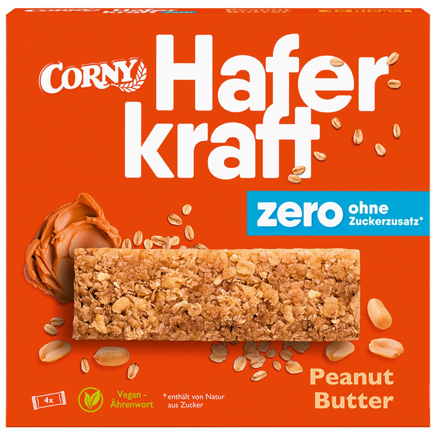 4011800525316 - Corny Haferkraft zero Peanut Butter Müsliriegel 4x35g