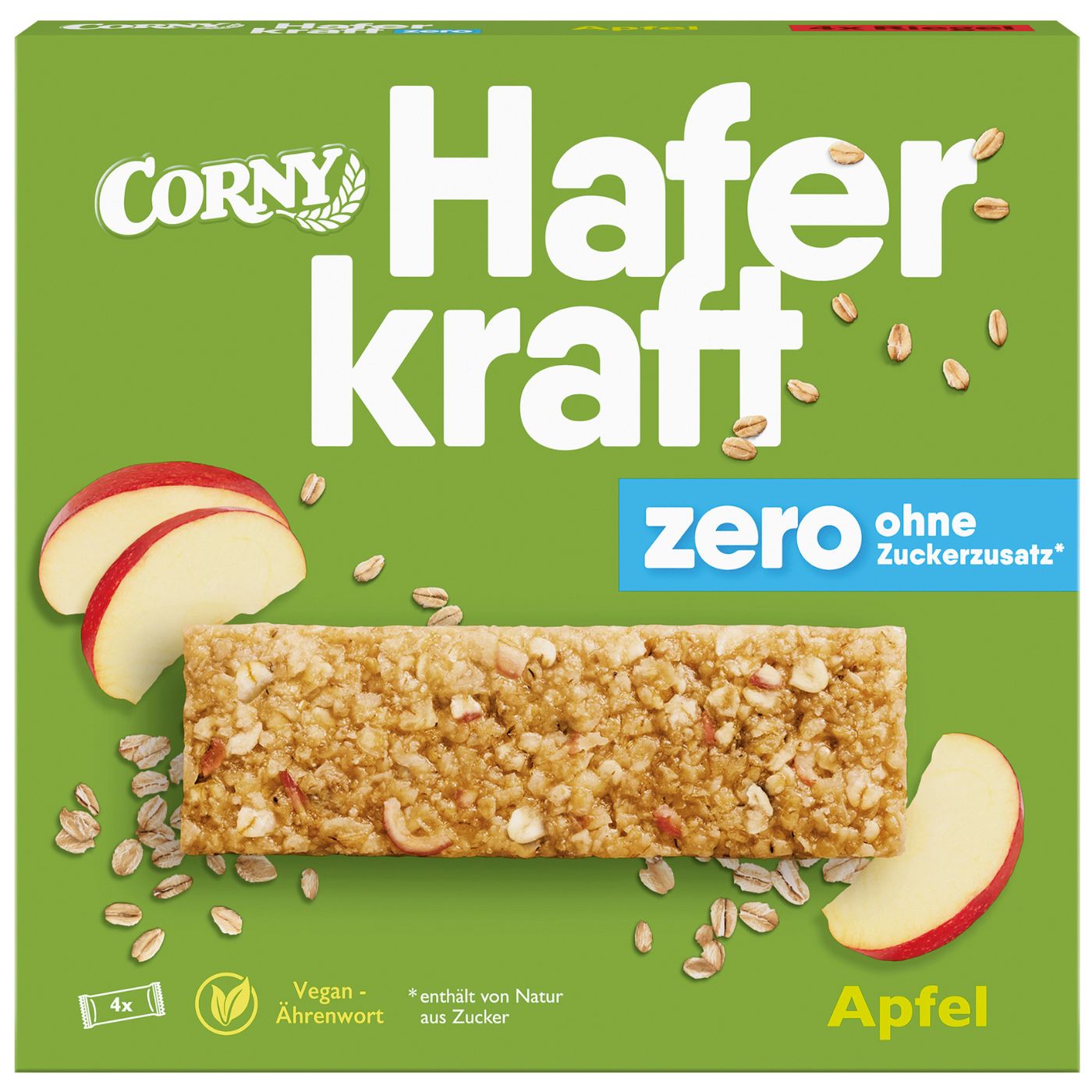 4011800525415 - Corny Haferkraft zero Apfel Müsliriegel 4x35g