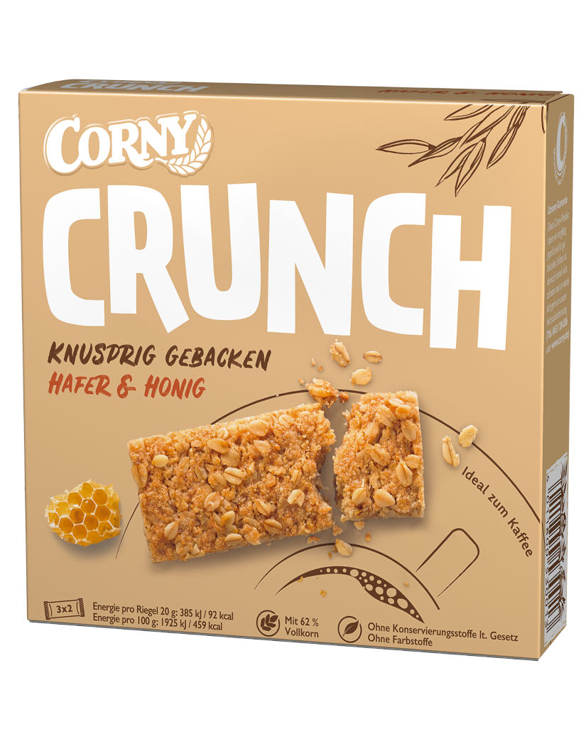 4011800530013 - Corny CRUNCH Hafer & Honig  Müsliriegel 6x20g (MHD 21112025)