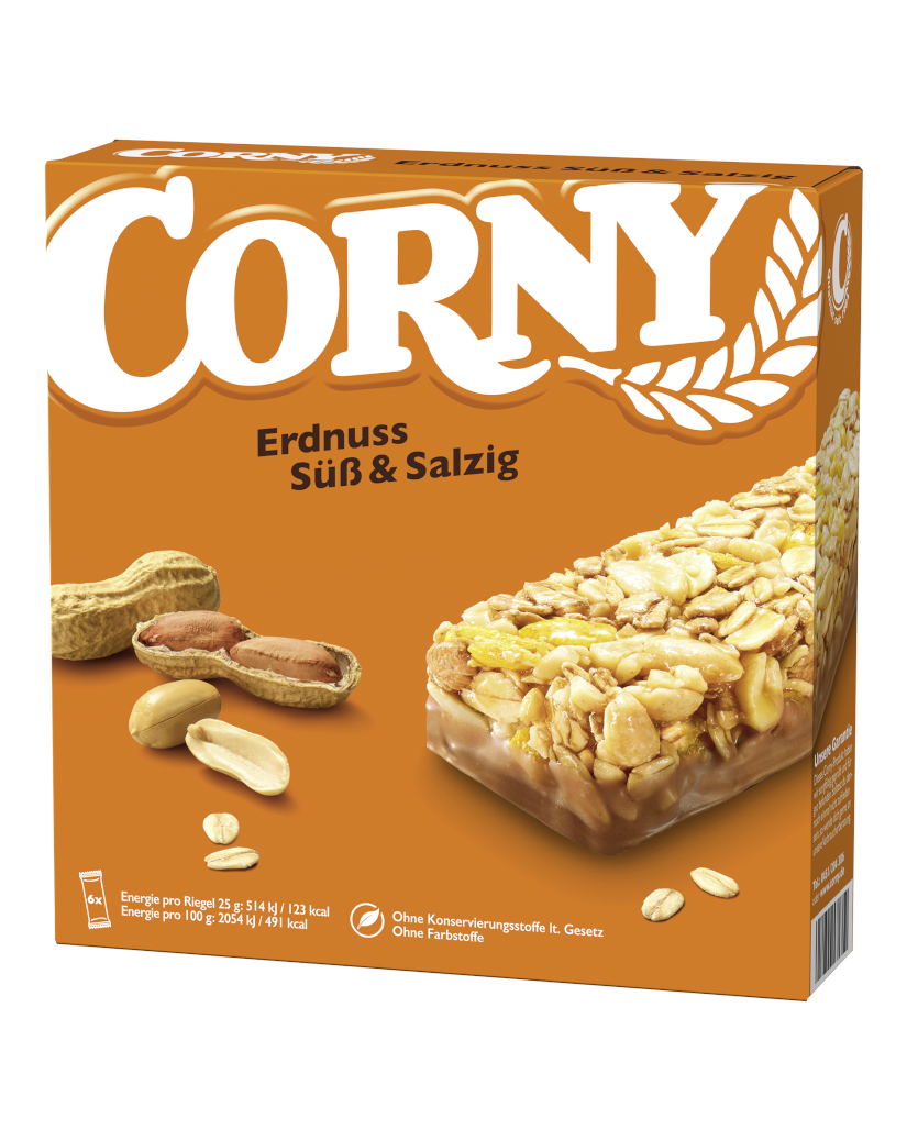 4011800571719 - Müsliriegel CLASSIC Süß & Salzig Erdnuss von Corny 6x25g 4011800571719 - Müsliriegel CLASSIC Süß & Salzig Erdnuss von Corny 6x25g