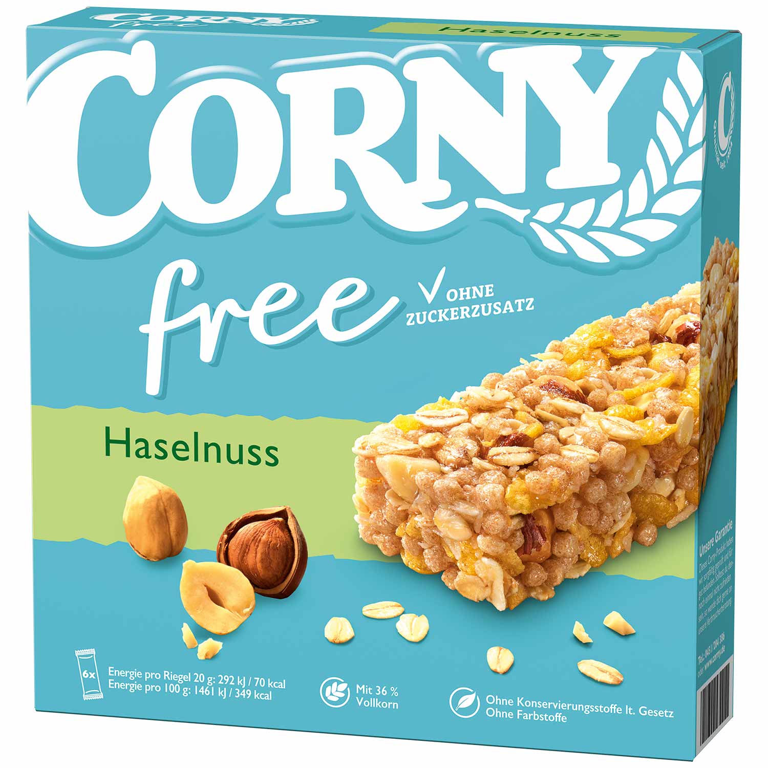 4011800572211 - Corny FREE Haselnuss Müsliriegel 6x20g (MHD28122024)