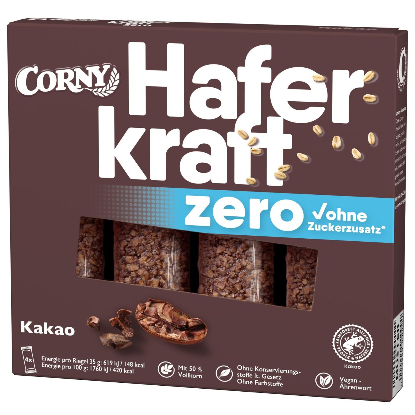 4011800593810 - Müsliriegel HAFERKRAFT ZERO Kakao von Corny 4x35g