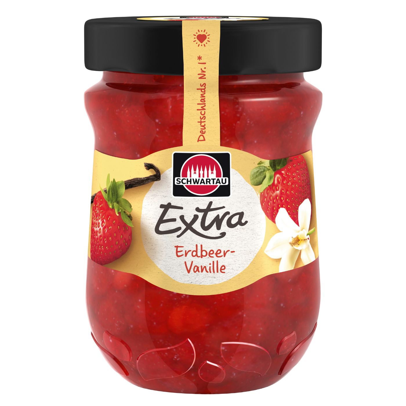 4011800840600 - Brotaufstrich EXTRA Erdbeer-Vanille von Schwartau 340g 4011800840600 - Brotaufstrich EXTRA Erdbeer-Vanille von Schwartau 340g
