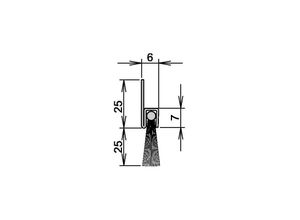 4011881305715 - Bürstentürdichtung Ferrobros fa 25-6 Länge 1000 mm Breite 6 mm Rosshaar mixed Aufschrauben - Athmer