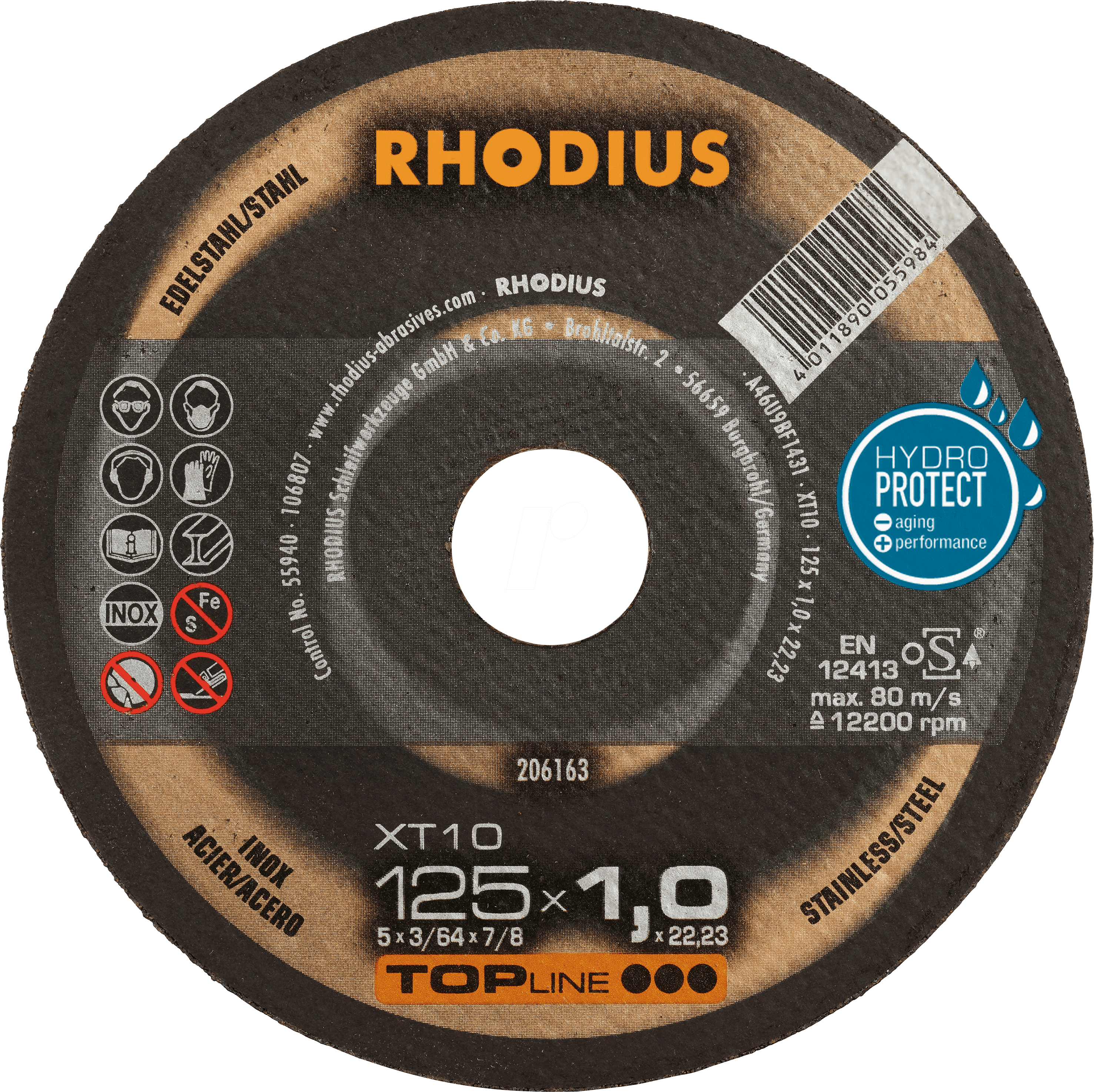 4011890056127 - Rhodius Abrasives - rhodius XT10 25 Stück 230 x 19 mm Trennscheibe