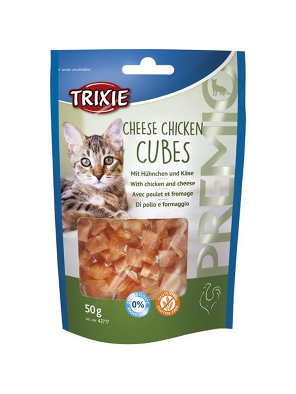 4011905427171 - Katzenleckerlis Light Premio Cheese Chicken Cubes Huhn mit Käse 50 g