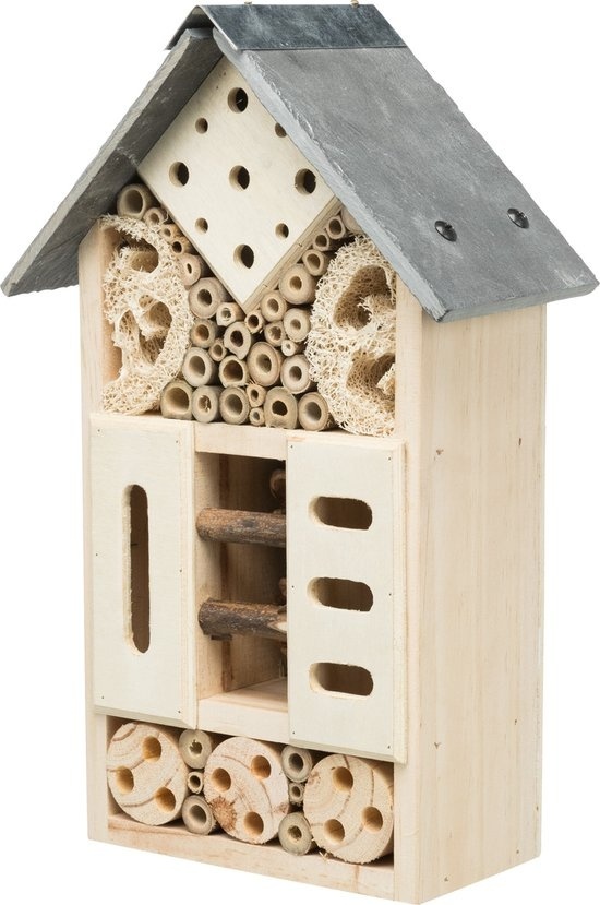 4011905595078 - Insektenhotel 18x29x10 cm Kiefernholz und Schiefer Trixie Braun