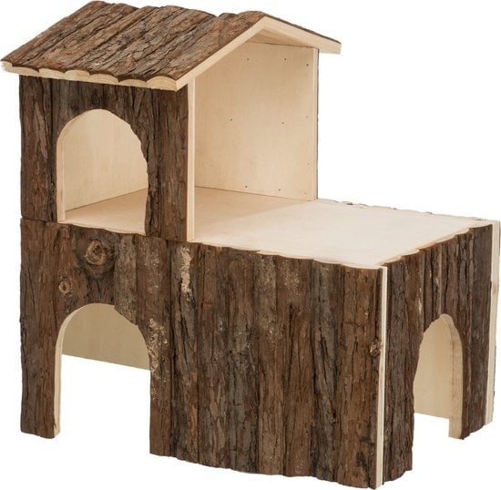 4011905620565 - Trixie Letti house 2 exits rabbits bark wood 45 × 45 × 25 cm