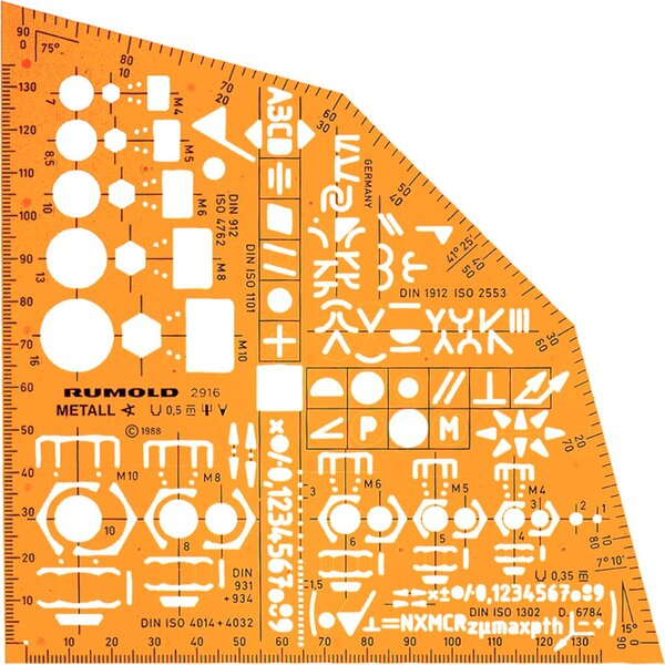 4012108017305 - Schablone Metallwinkel 155 x 155cm orange 4012108017305 RUMOL