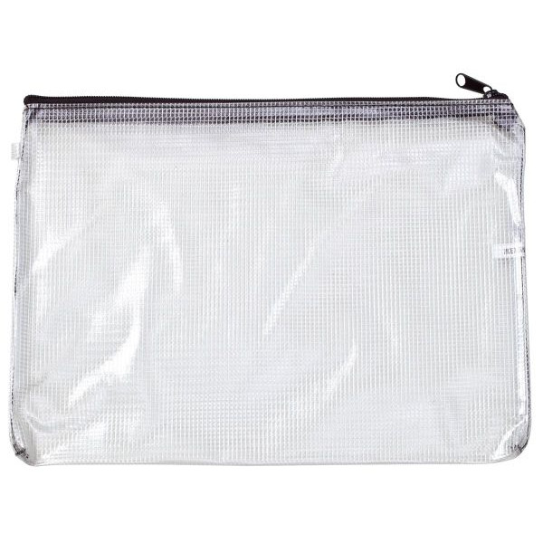 4012108159807 - Reißverschlusstasche Mesh Bag PVC A4 340x250mm farblos schwarz