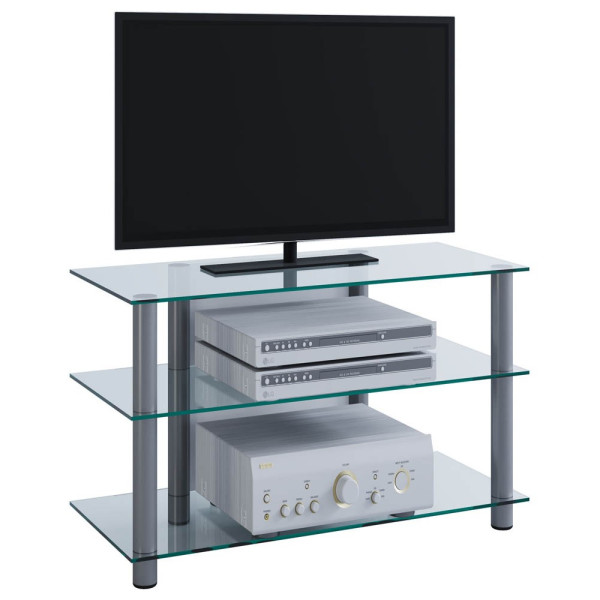 4012246141207 - TV Möbel Sideboard Fernsehschrank Rack Fernseh Board Alu Glas Tisch Sindas