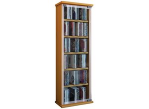 4012246210231 - CD Regal Holz CD Schrank mit ESG-Sicherheitsglastüren für 204 CDs oder 72 DVDs Maße H 92 x B 31 x T 18 cm Elegantes DVD Regal mit Rollen Blu ray Regal CD Regal - Classic 4012246210231 - CD Regal Holz CD Schrank mit ESG-Sicherheitsglastüren für 204 CDs oder 72 DVDs Maße H 92 x B 31 x T 18 cm Elegantes DVD Regal mit Rollen Blu ray Regal CD Regal - Classic