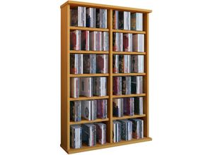 4012246504439 - Holz CD DVD Stand Regal CD Regal mit Platz für 300 CDs oder 130 DVDs oder 72-Videos Maße H 92 x B 60 x T 18 cm Elegantes DVD Regal Blu ray Regal CD Regal - Ronul