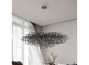 4012248377543 - Kronleuchter Icicle schwarz Glasbehang Länge 150 cm