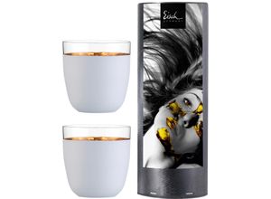 4012348210696 - Becher EISCH Cosmo Trinkgefäße weiß (weiß transparent goldfarben) Becher Tassen Echtgold handgefertigt bleifrei 390 ml 2-teilig Made in Germany